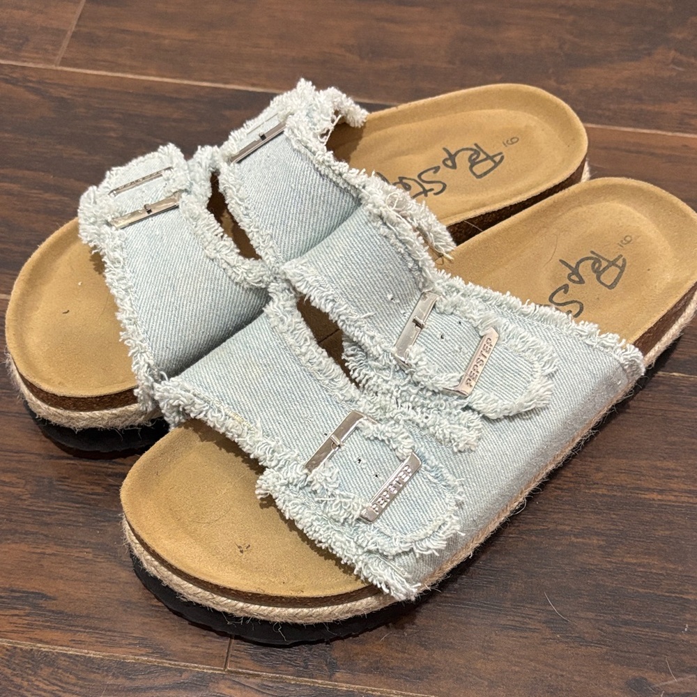 Frayed Denim Sandals
